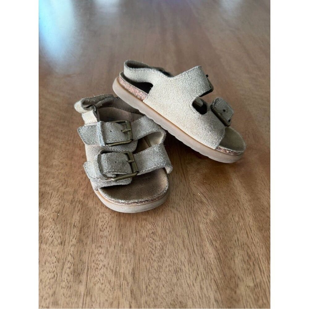 ZARA Kids Beige Suede Adjustable Buckle Sandals